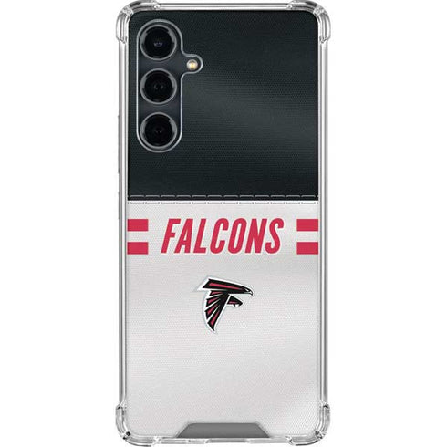 NFL Atlanta Falcons White Striped Galaxy S23 FE Clear Case