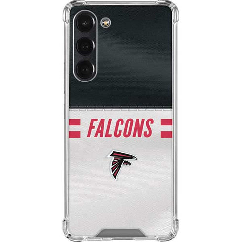NFL Atlanta Falcons White Striped Galaxy S23 Plus Clear Case