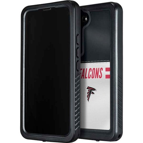 NFL Atlanta Falcons White Striped Galaxy S23 Waterproof Case
