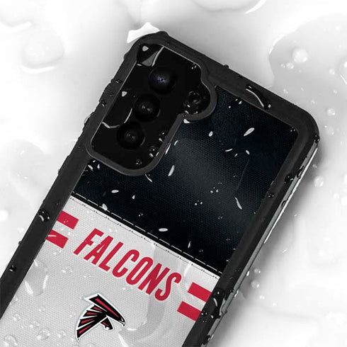 NFL Atlanta Falcons White Striped Galaxy S23 Waterproof Case