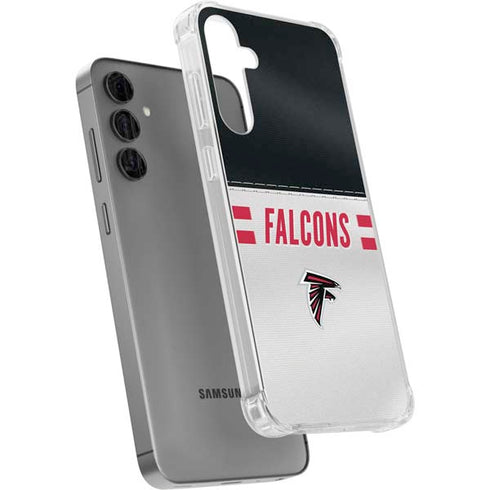 NFL Atlanta Falcons White Striped Galaxy S24 Plus Clear Case