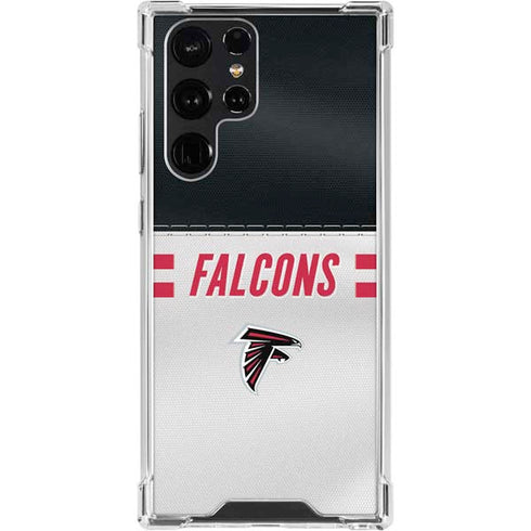 NFL Atlanta Falcons White Striped Galaxy S24 Ultra Clear Case