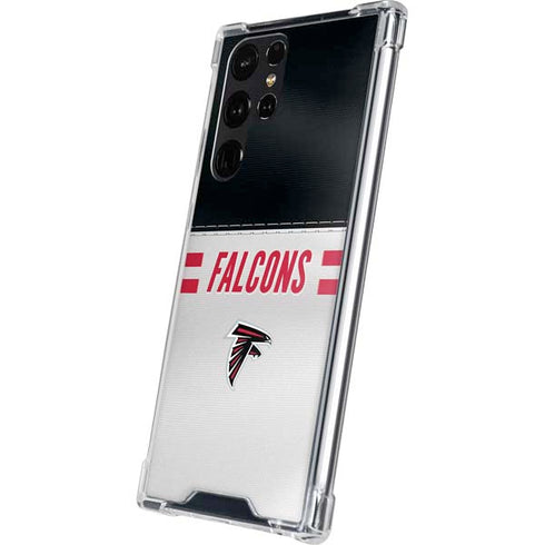 NFL Atlanta Falcons White Striped Galaxy S24 Ultra Clear Case