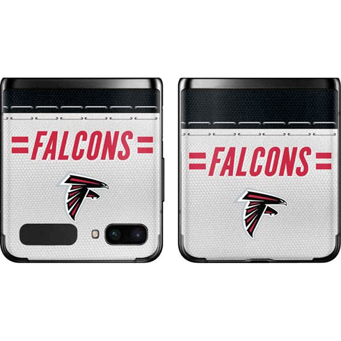 NFL Atlanta Falcons White Striped Galaxy Z Flip Skin