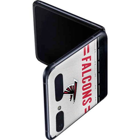 NFL Atlanta Falcons White Striped Galaxy Z Flip Skin