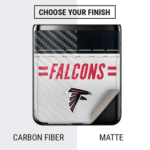 NFL Atlanta Falcons White Striped Galaxy Z Flip Skin