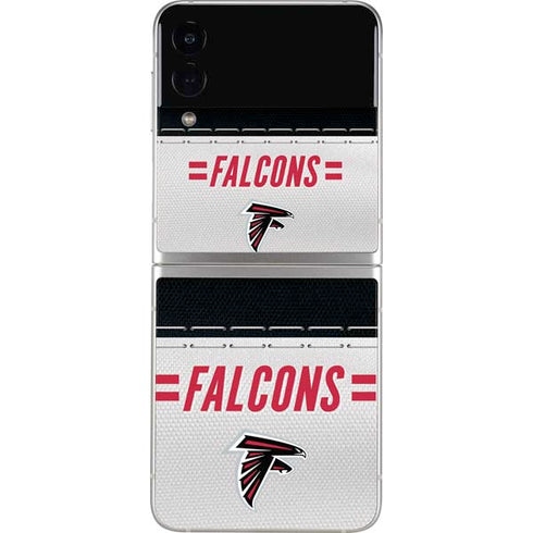 NFL Atlanta Falcons White Striped Galaxy Z Flip3 5G Skin