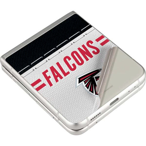 NFL Atlanta Falcons White Striped Galaxy Z Flip3 5G Skin