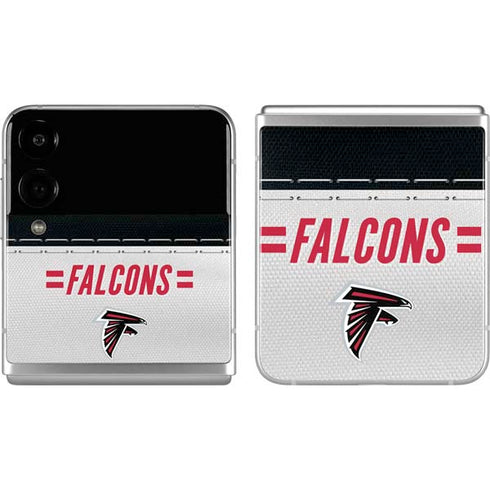 NFL Atlanta Falcons White Striped Galaxy Z Flip4 5G Skin