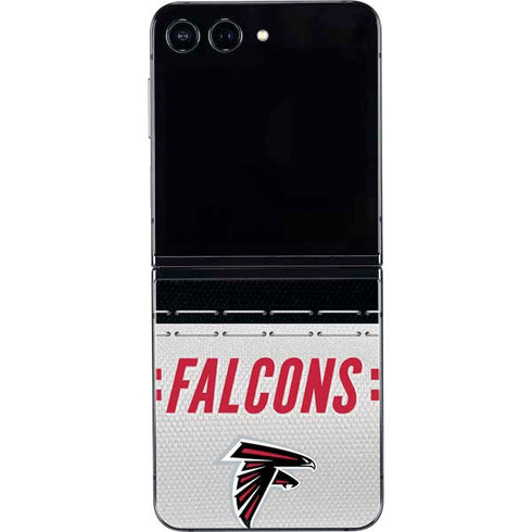 NFL Atlanta Falcons White Striped Galaxy Z Flip5 5G Skin