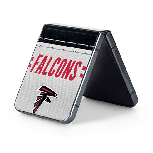 NFL Atlanta Falcons White Striped Galaxy Z Flip5 5G Skin