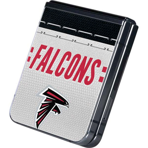 NFL Atlanta Falcons White Striped Galaxy Z Flip5 5G Skin