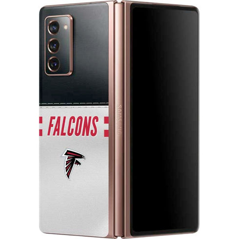 NFL Atlanta Falcons White Striped Galaxy Z Fold2 5G Skin