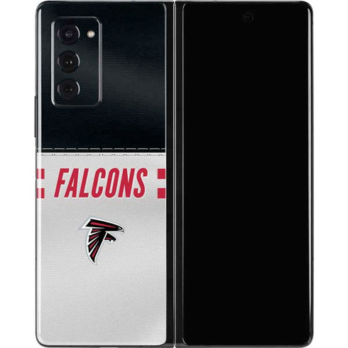 NFL Atlanta Falcons White Striped Galaxy Z Fold2 5G Skin