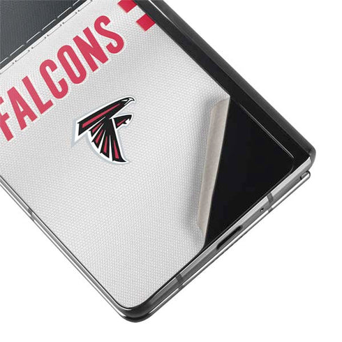 NFL Atlanta Falcons White Striped Galaxy Z Fold2 5G Skin