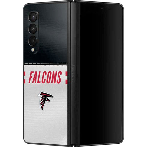 NFL Atlanta Falcons White Striped Galaxy Z Fold3 5G Skin
