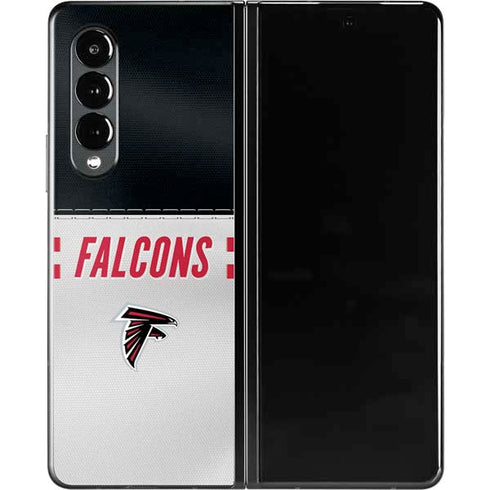 NFL Atlanta Falcons White Striped Galaxy Z Fold3 5G Skin