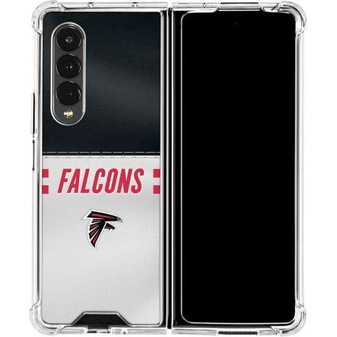 NFL Atlanta Falcons White Striped Galaxy Z Fold4 5G Clear Case