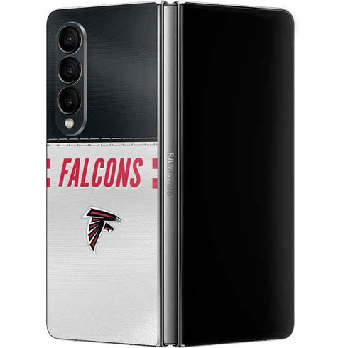 NFL Atlanta Falcons White Striped Galaxy Z Fold4 5G Skin