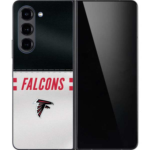 NFL Atlanta Falcons White Striped Galaxy Z Fold5 5G Skin