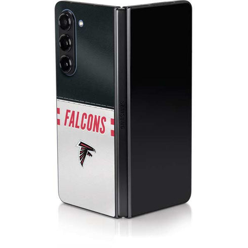 NFL Atlanta Falcons White Striped Galaxy Z Fold5 5G Skin
