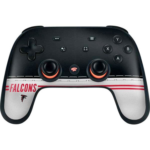 NFL Atlanta Falcons White Striped Google Stadia Controller Skin