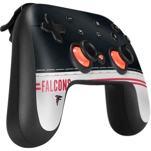 NFL Atlanta Falcons White Striped Google Stadia Controller Skin