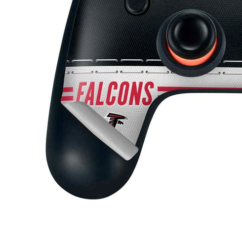 NFL Atlanta Falcons White Striped Google Stadia Controller Skin