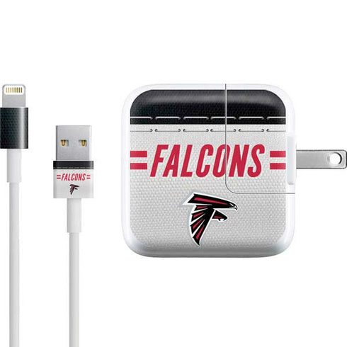 NFL Atlanta Falcons White Striped iPad Charger (10W USB) Skin