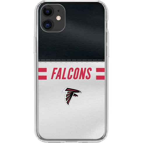 NFL Atlanta Falcons White Striped iPhone 11 Clear Case