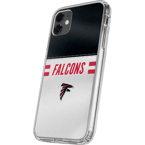 NFL Atlanta Falcons White Striped iPhone 11 Clear Case