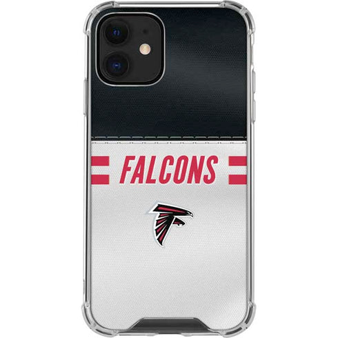 NFL Atlanta Falcons White Striped iPhone 12 Mini Clear Case