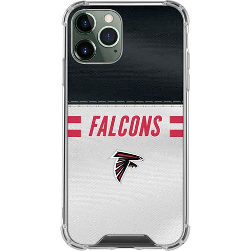 NFL Atlanta Falcons White Striped iPhone 12 Pro Clear Case