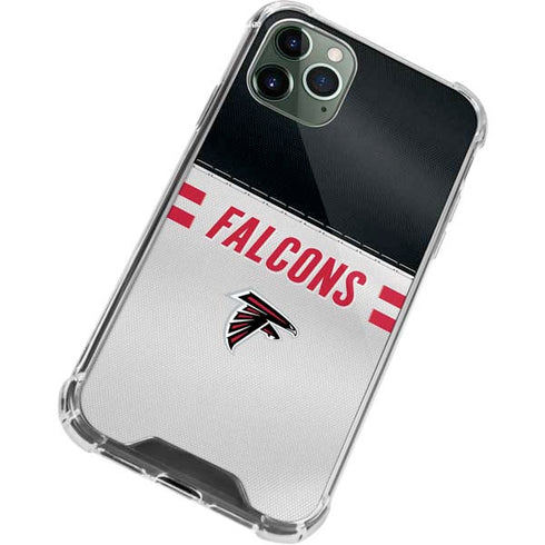 NFL Atlanta Falcons White Striped iPhone 12 Pro Clear Case