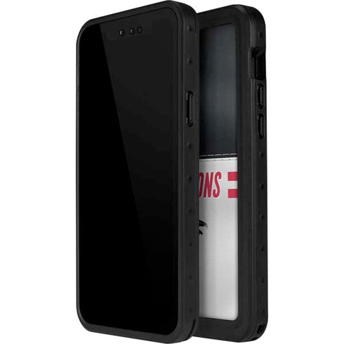 NFL Atlanta Falcons White Striped iPhone 12 Pro Waterproof Case