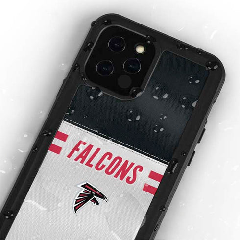 NFL Atlanta Falcons White Striped iPhone 12 Pro Waterproof Case