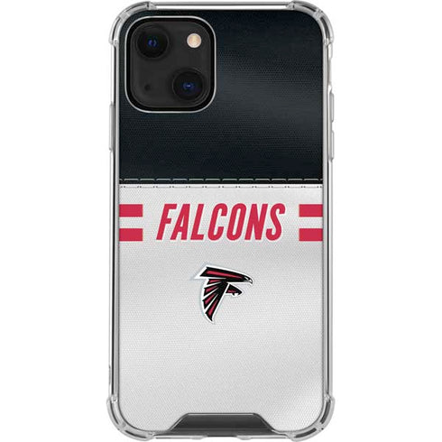 NFL Atlanta Falcons White Striped iPhone 13 Mini Clear Case