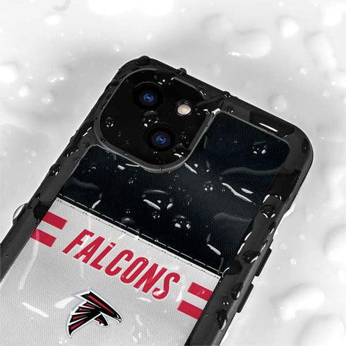 NFL Atlanta Falcons White Striped iPhone 13 Mini Waterproof Case