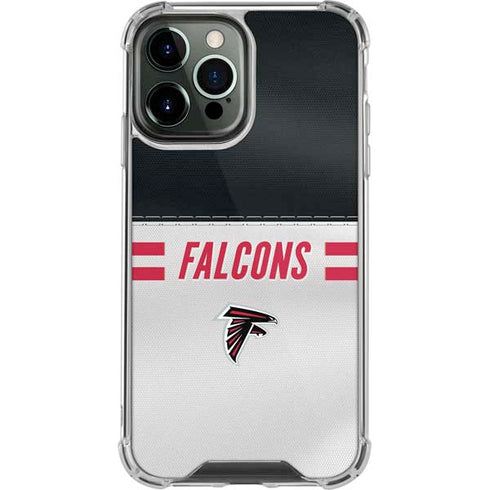 NFL Atlanta Falcons White Striped iPhone 13 Pro Max Clear Case