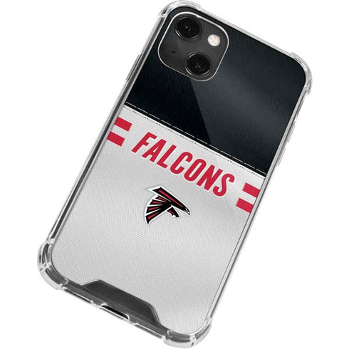 NFL Atlanta Falcons White Striped iPhone 15 Plus Clear Case