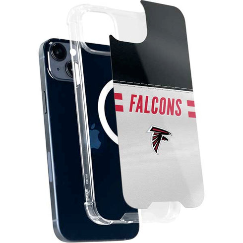 NFL Atlanta Falcons White Striped iPhone 15 Plus MagSafe Case