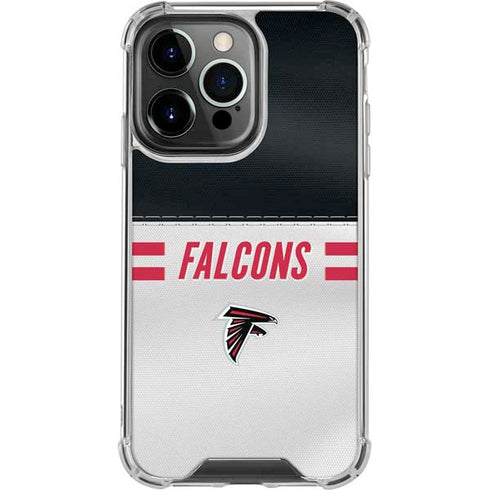 NFL Atlanta Falcons White Striped iPhone 15 Pro Clear Case