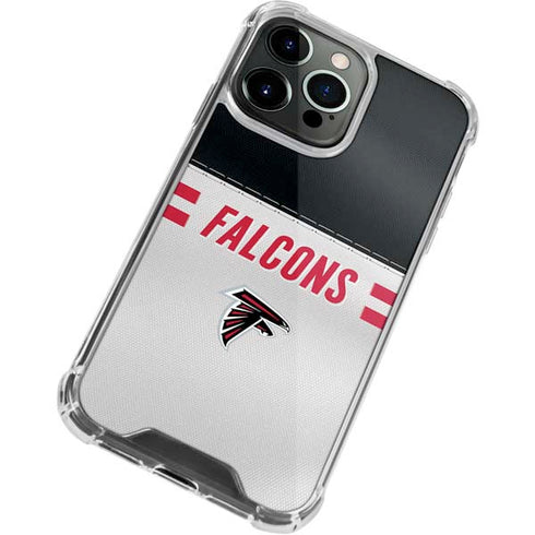 NFL Atlanta Falcons White Striped iPhone 14 Pro Clear Case