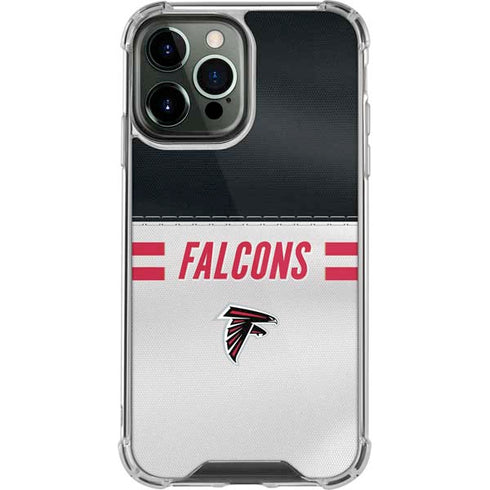 NFL Atlanta Falcons White Striped iPhone 14 Pro Max Clear Case