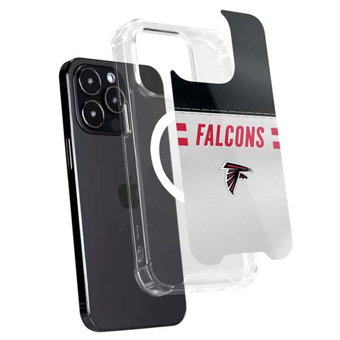 NFL Atlanta Falcons White Striped iPhone 15 Pro Max MagSafe Case