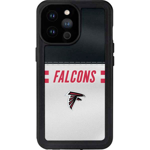 NFL Atlanta Falcons White Striped iPhone 14 Pro Max Waterproof Case
