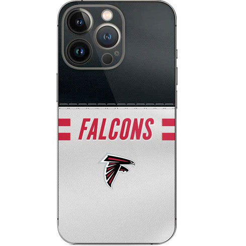 NFL Atlanta Falcons White Striped iPhone 14 Pro Skin