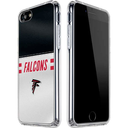 NFL Atlanta Falcons White Striped iPhone SE (2nd & 3rd Gen) Clear Case