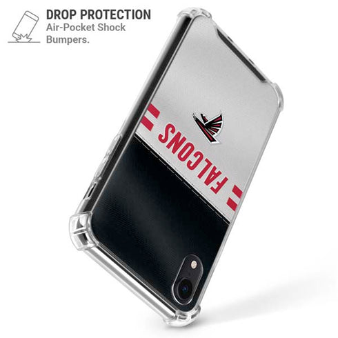NFL Atlanta Falcons White Striped iPhone XR Clear Case