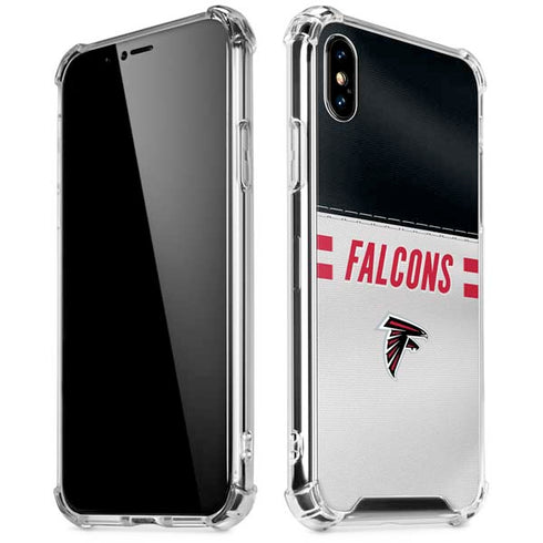 NFL Atlanta Falcons White Striped iPhone XS Max Clear Case